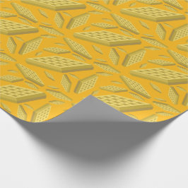 ワッフルキュートブレックファーストブランチキッズワンバースデー ラッピングペーパー