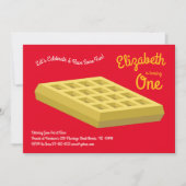 ワッフルキュートブレックファーストブランチキッズワンバースデー 招待状 (正面)