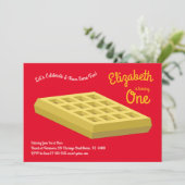 ワッフルキュートブレックファーストブランチキッズワンバースデー 招待状 (スタンド正面)