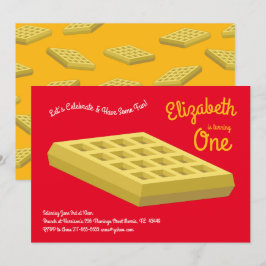 ワッフルキュートブレックファーストブランチキッズワンバースデー 招待状