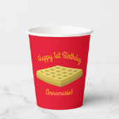 ワッフルキュートブレックファーストブランチキッズワンバースデー 紙コップ (裏面)