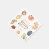 ワッフルコーヒーフルーツウォーターカラーブライダルブランチ スタンダードカクテルナプキン (角)