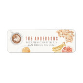 ワッフルコーヒーフルーツウォーターカラーブレックファーストブランチ ラベル (正面)