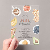 ワッフルコーヒーフルーツウォーターカラーベビーブランチ アクリル招待状 (インサイチュ (ポータブル))