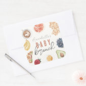 ワッフルコーヒーフルーツウォーターカラーベビーブランチ スクエアシール (封筒)