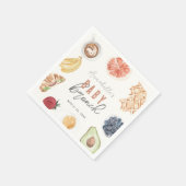 ワッフルコーヒーフルーツウォーターカラーベビーブランチ スタンダードカクテルナプキン (角)