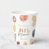 ワッフルコーヒーフルーツウォーターカラーベビーブランチ 紙コップ (正面)