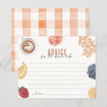 ワッフルコーヒーフルーツブライダルブランチアドバイスカード