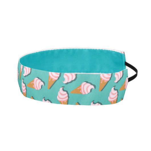 ワッフルコーンのアイスクリームと凍っていヨーグルト模様 アスレチックヘッドバンド (右)