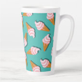 ワッフルコーンのアイスクリームと凍っていヨーグルト模様 カフェラテマグ (右)