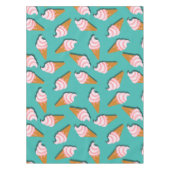 ワッフルコーンのアイスクリームと凍っていヨーグルト模様 テーブルクロス (正面)