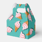 ワッフルコーンのアイスクリームと凍っていヨーグルト模様 フェイバーボックス (裏面サイド)