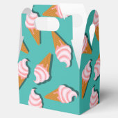 ワッフルコーンのアイスクリームと凍っていヨーグルト模様 フェイバーボックス (オープン)