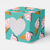 ワッフルコーンのアイスクリームと凍っていヨーグルト模様 フェイバーボックス (正面サイド)