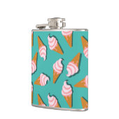 ワッフルコーンのアイスクリームと凍っていヨーグルト模様 フラスク (左)