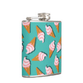 ワッフルコーンのアイスクリームと凍っていヨーグルト模様 フラスク (右)