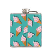 ワッフルコーンのアイスクリームと凍っていヨーグルト模様 フラスク (裏面)