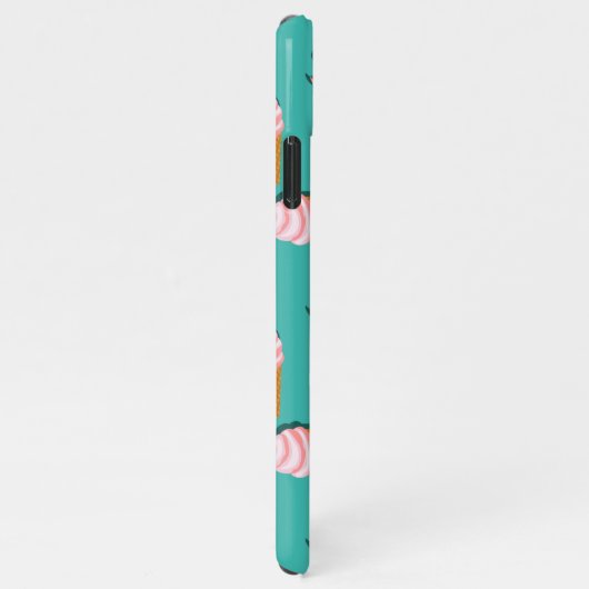 ワッフルコーンのアイスクリームと凍っていヨーグルト模様 iPhoneケース (右側)