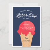 ワッフルコーンラバーデイお祝い 招待状 (正面)