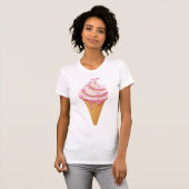 ワッフルコーン入りイチゴサンデ Tシャツ (正面フル)