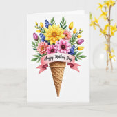 ワッフルコーン 母の日 アートカード カード (黄色い花)