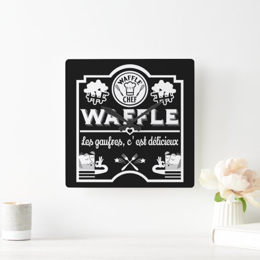 ワッフルシェフ スクエア壁時計 (ホーム)
