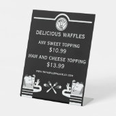 ワッフルショップまたはポップアップフードストール 台座サイン (正面)