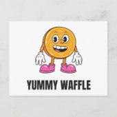 ワッフルフードかわいい顔 インビテーションポストカード (正面)