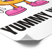 ワッフルフードかわいい顔 ポスター (角)