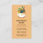 ワッフルブルーつや消しドリップパティシシェフフォトベーカリー 名刺 (裏面)