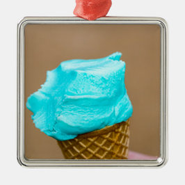 ワッフルマクロ付きアイスクリーム メタルオーナメント