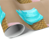 ワッフルマクロ付きアイスクリーム ラッピングペーパー (ロールコーナー)