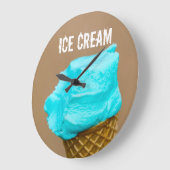 ワッフルマクロ付きアイスクリーム ラージ壁時計 (傾斜)