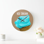 ワッフルマクロ付きアイスクリーム ラージ壁時計 (ホーム)