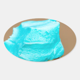 ワッフルマクロ付きアイスクリーム 楕円形シール