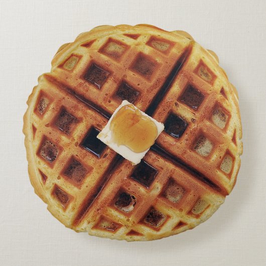 ワッフル丸い枕 ラウンドクッション (正面)