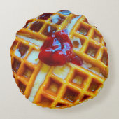 ワッフル写真 ラウンドクッション (裏面)
