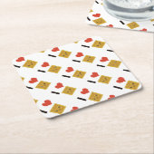 ワッフル大好き スクエアペーパーコースター (アングル)