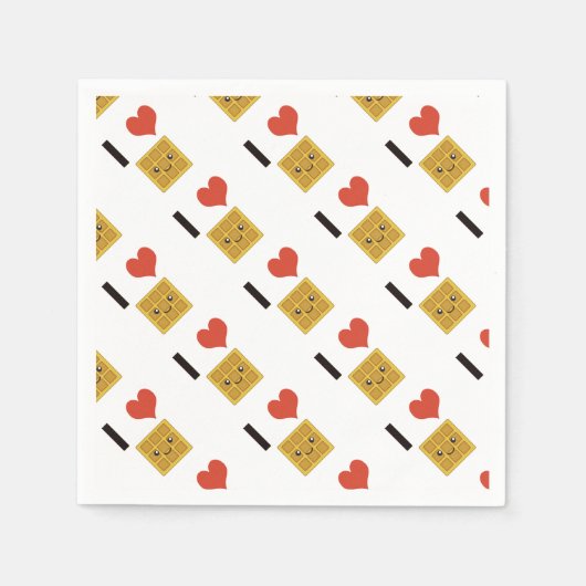 ワッフル大好き スタンダードカクテルナプキン (正面)