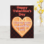 ワッフル好きなあなたに愛を込めて - 面白いバレンタインカード カード (黄色い花)