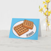 ワッフル漫画イラストレーション カード (黄色い花)