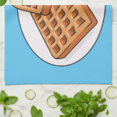 ワッフル漫画イラストレーション キッチンタオル (折り畳み)