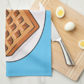 ワッフル漫画イラストレーション キッチンタオル (四つ折り)
