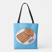 ワッフル漫画イラストレーション トートバッグ (裏面)