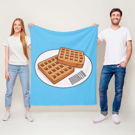 ワッフル漫画イラストレーション フリースブランケット (インサイチュ)