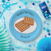 ワッフル漫画イラストレーション ペーパープレート (パーティー)