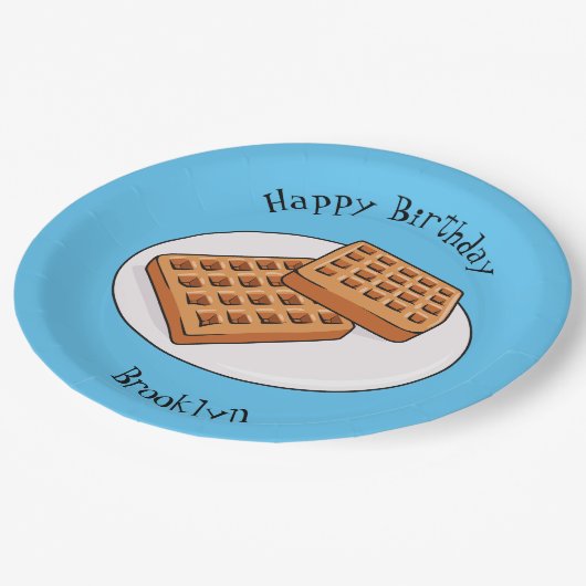 ワッフル漫画イラストレーション ペーパープレート (アングル)