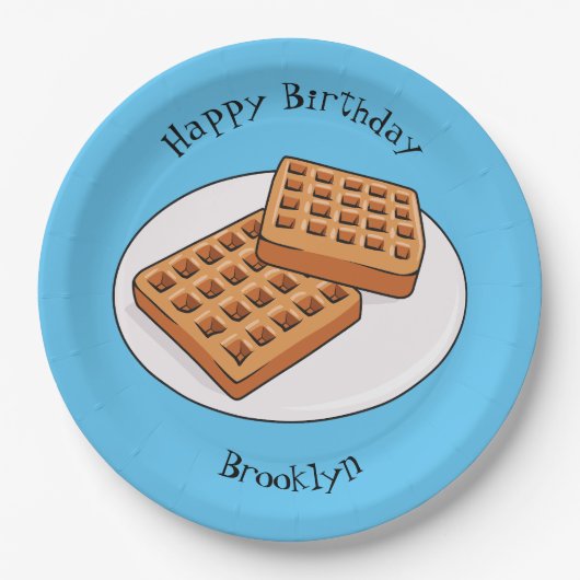 ワッフル漫画イラストレーション ペーパープレート (正面)