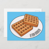 ワッフル漫画イラストレーション ポストカード (正面/裏面)