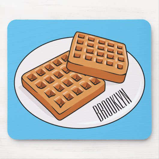 ワッフル漫画イラストレーション マウスパッド (正面)